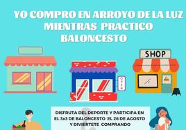 Llega la campaña 'Yo compro en Arroyo de la Luz mientras practico baloncesto'