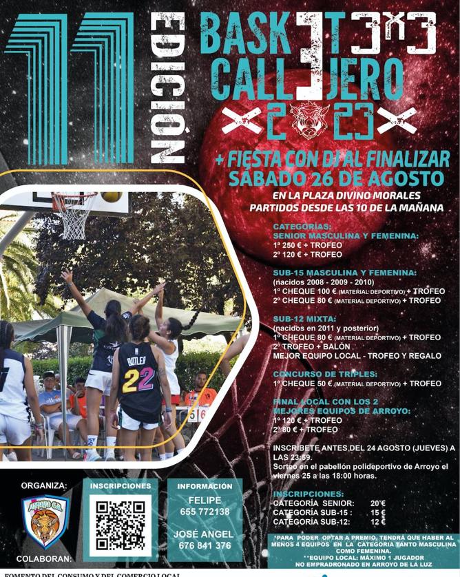 Últimos días de inscripciones para el 3x3 Basket Callejero de Arroyo de la Luz