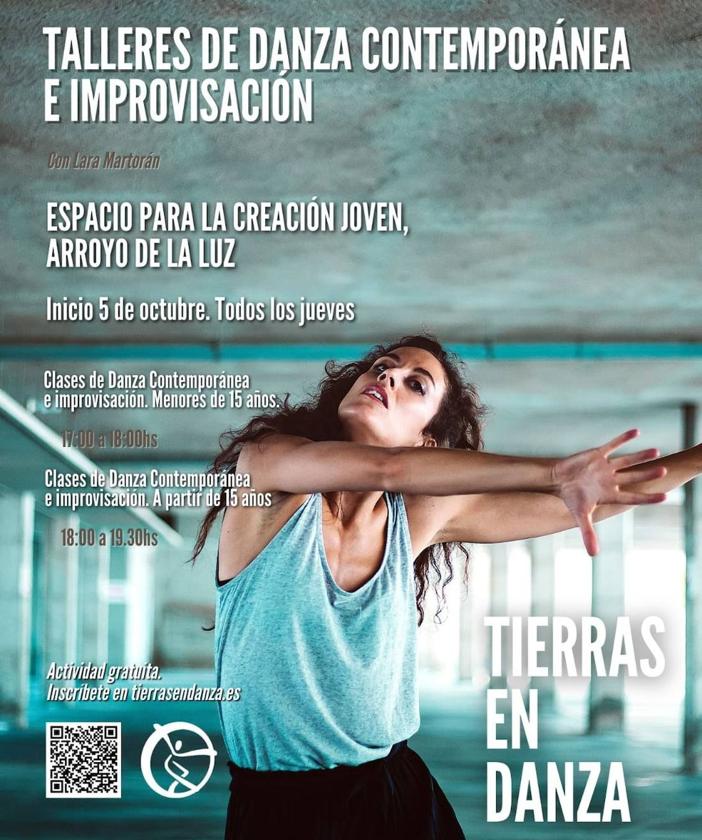 Aún quedan plazas para los Talleres de Danza Contemporánea e Improvisación en el ECJ de Arroyo de la Luz