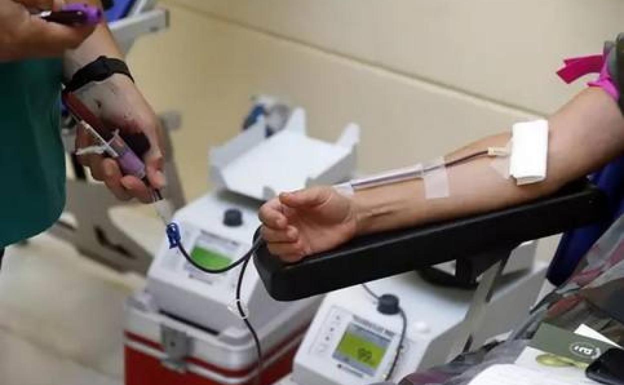 Donación de sangre en una foto de archivo. 