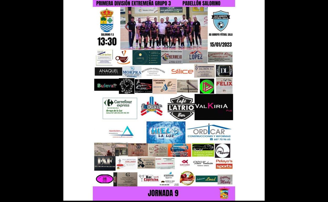 El Arroyo FS se enfrenta al Salorino FS para el último partido de la primera vuelta