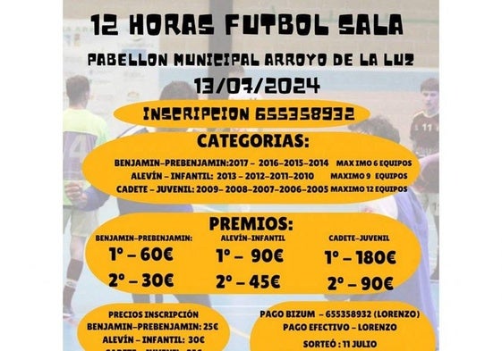 Vuelven las 12 horas de Futbol Sala de Arroyo de la Luz