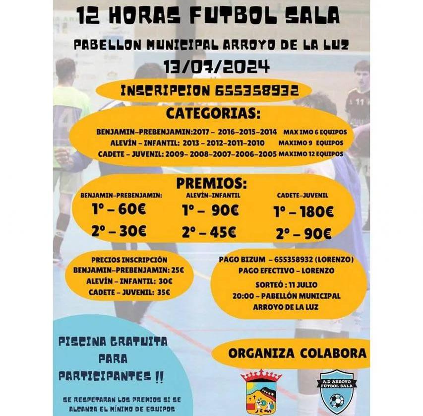 El Arroyo FS completa las categorías juvenil-cadete e infantil-alevín para las 12 horas