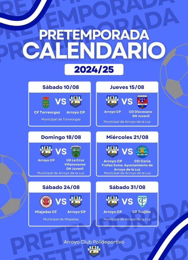 El Arroyo CP enfrentará 6 partidos durante la pretemporada