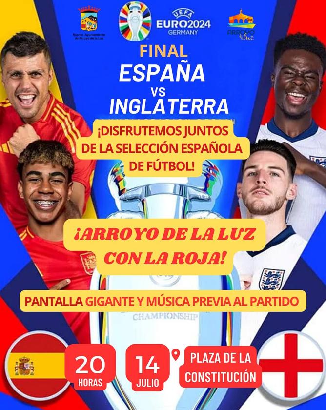 Arroyo de la Luz disfrutará de la final de la Eurocopa en una pantalla gigante