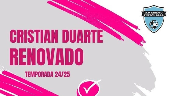 Cristian Duarte renueva con el Arroyo FS
