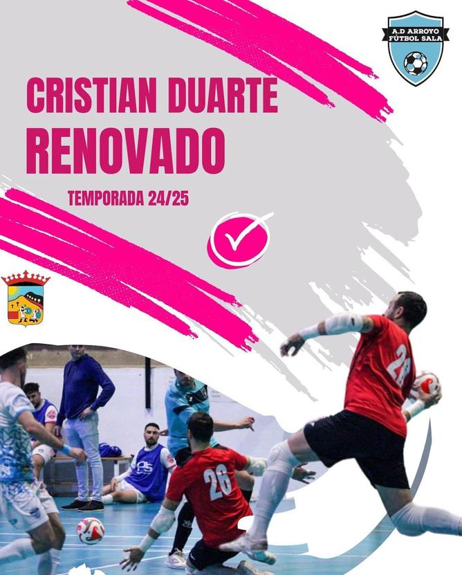 Cristian Duarte renueva con el Arroyo FS