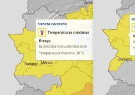 Avisos activos para hoy lunes y mañana martes.