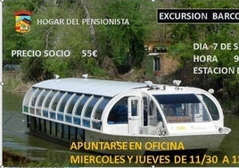 Inscripciones para la Excursión Barco del Tajo