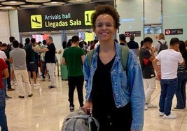 Juliana a su llegada ayer a Barajas.