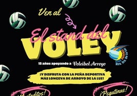 Merchandaising, carnets, bebidas y pinchos en el stand del Extremadura Arroyo