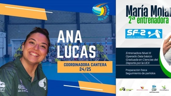 Ana Lucas y María Molano se unen al cuerpo técnico del Voleibol Arroyo
