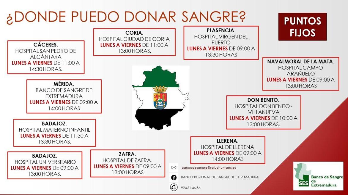 Imagen principal - Las Unidades Móviles del Banco de Sangre Regional de Extremadura vuelven a Arroyo de la Luz