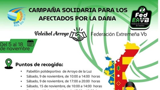 El club de voleibol arroyano se une a la campaña solidaria de la Federación Extremeña