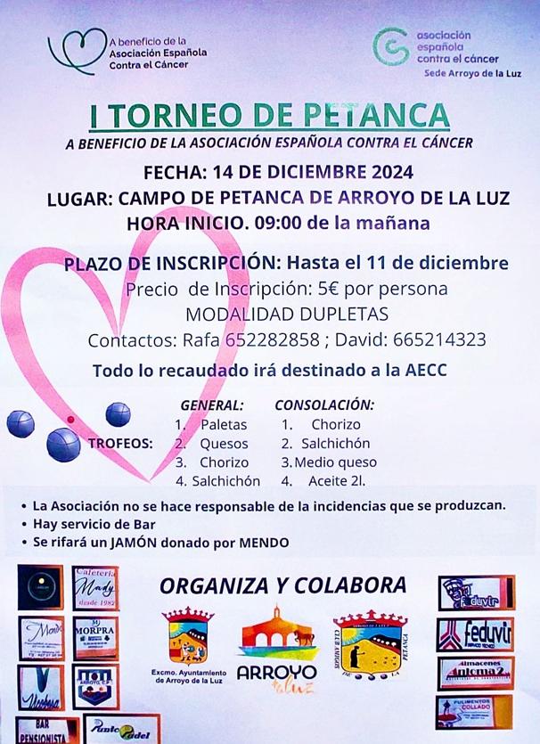 Imagen principal - Inscripciones para el I Torneo de Petanca en beneficio de la AECC