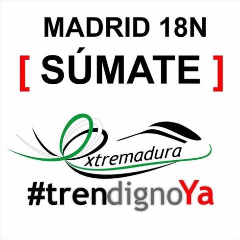 Arroyo de la Luz también estará en Madrid reivindicando un #TrenDigno para nuestra región.