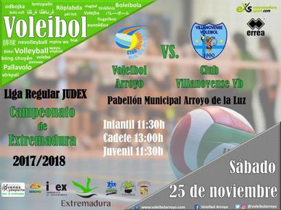 La Liga Regular JUDEX de Voleibol ha enfrentado hoy a al Voleibol Arroyo con el Club Villanovense VB