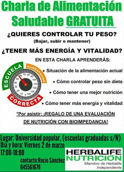 Cartel de la charla de alimentación saludable 