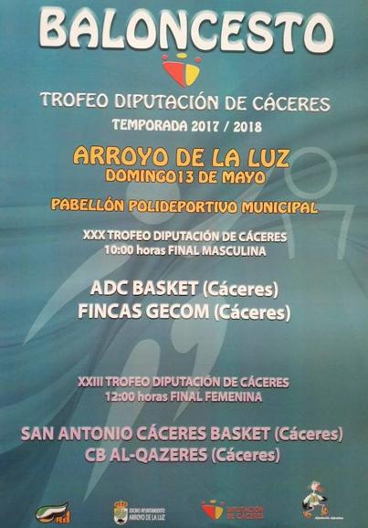Las finales femenina y masculina del Trofeo Diputación de Cáceres se jugarán en Arroyo de la Luz