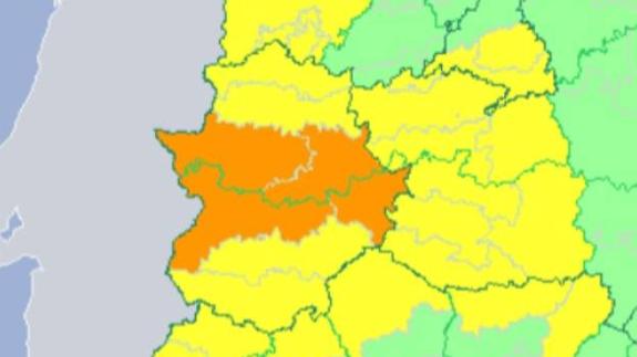 Arroyo de la Luz estará mañana jueves en alerta naranja por tormentas