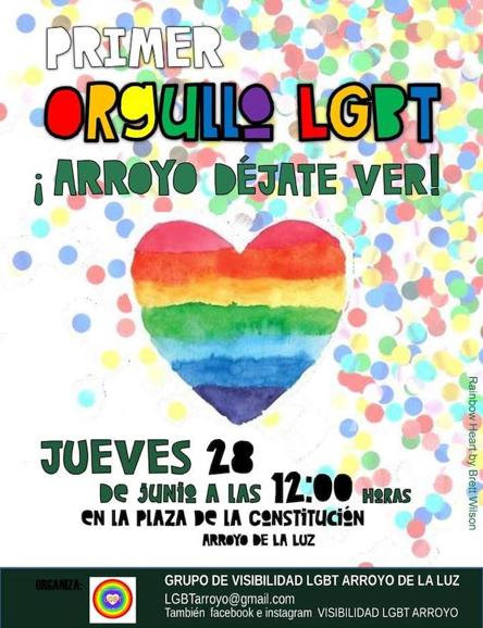 'Arroyo déjate ver' es el lema del primer Día del Orgullo LGBT de Arroyo de la Luz
