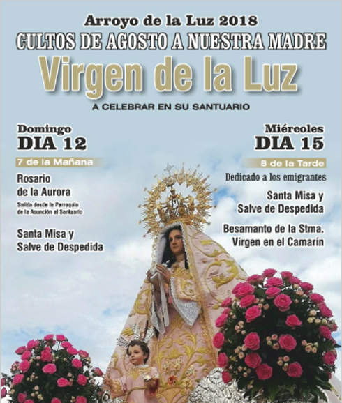 Cultos de agosto de la Cofradía Virgen de la Luz