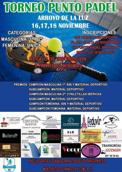 El Torneo Punto Pádel se celebrará el próximo fin de semana