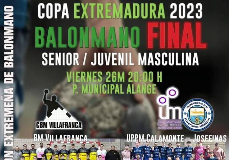 La UPPM Calamonte Josefinas se enfrenta al BM Villafranca en la final de la Copa Extremadura