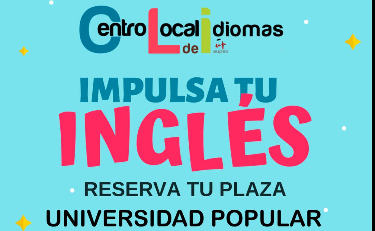 Cartel anunciador del plazo de matrícula en el Centro Local de Idiomas. 