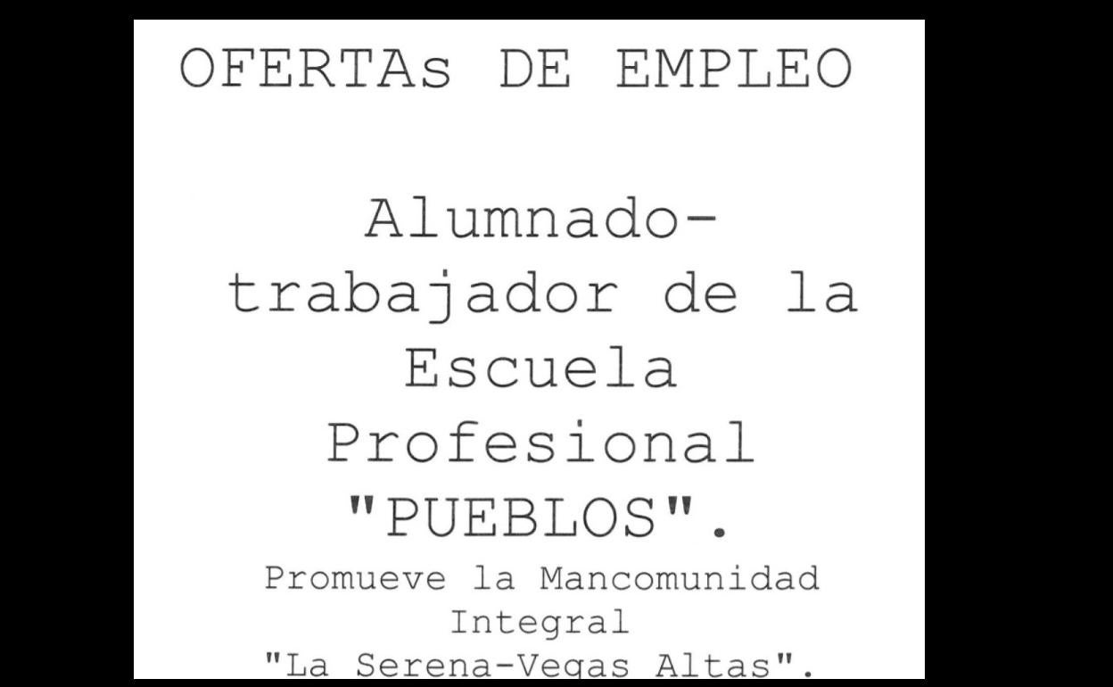 La escuela profesional 'Pueblos' oferta 45 plazas para tres especialidades