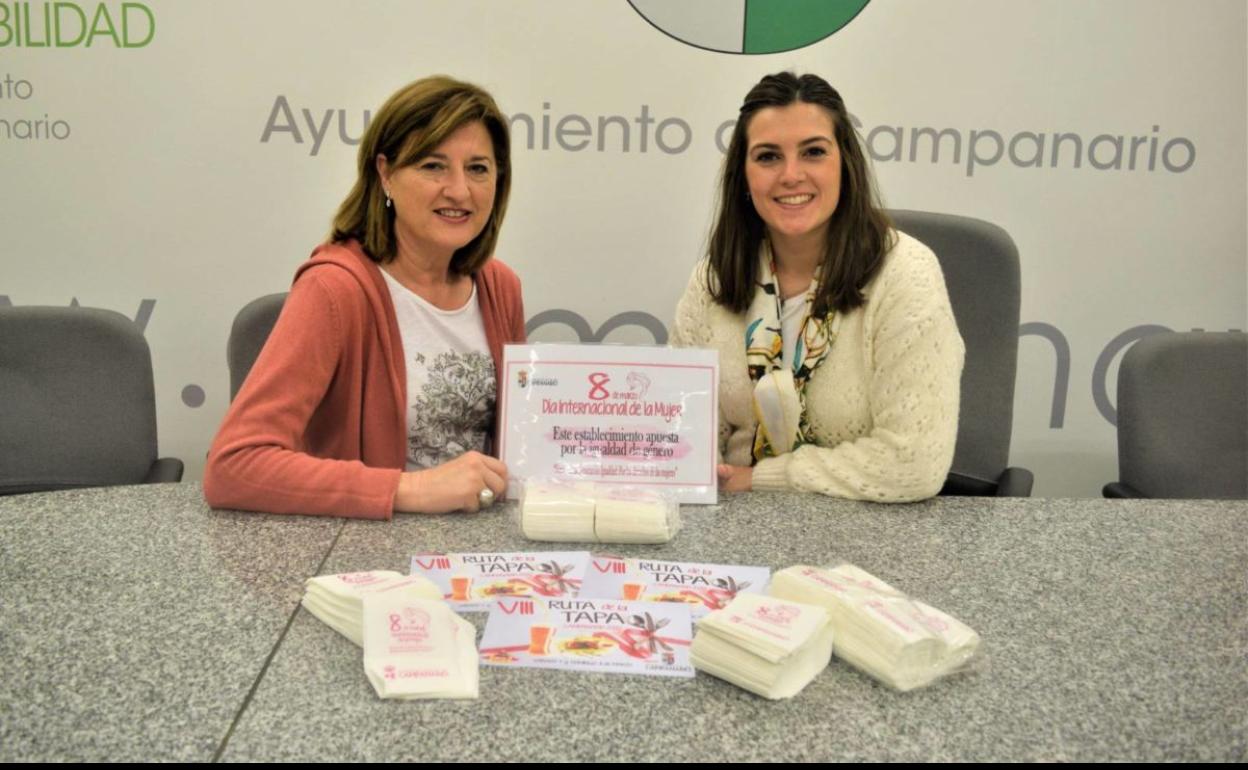 Mª Ángeles Calvo y María Maldonado presentan la campaña de igualdad. 