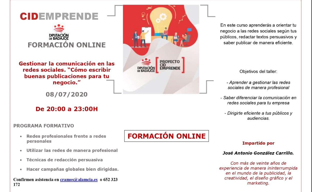 Cartel del taller. 