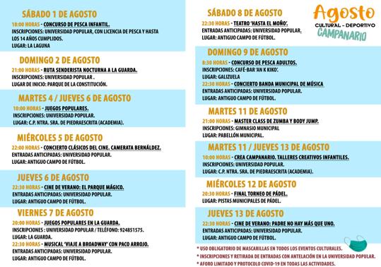 Algunas actividades de la programación. 