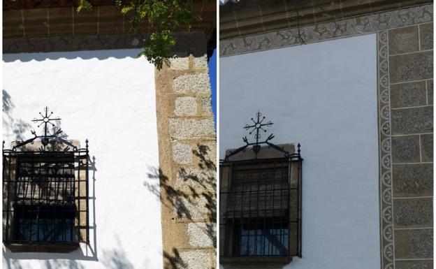 Antes y después de la restauración. 
