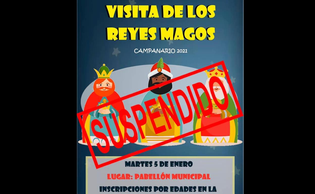 La visita de los Reyes Magos al pabellón el 5 de enero queda suspendida como medida preventiva