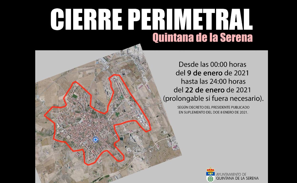 Quintana de la Serena se encuentra en aislamiento perimetral desde este 9 de enero
