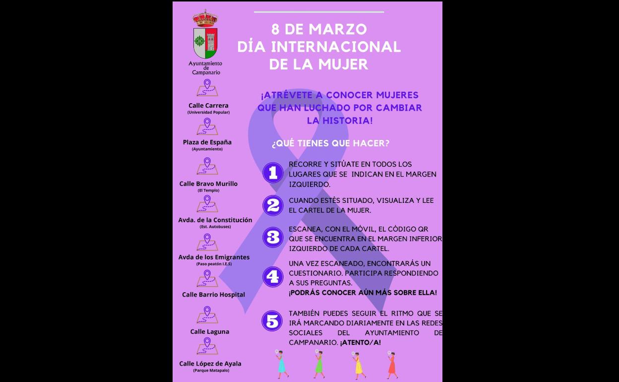 Los vecinos obtendrán información de mujeres relevantes recorriendo varios puntos del municipio