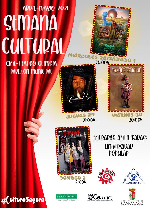 Cartel con las actividades. 