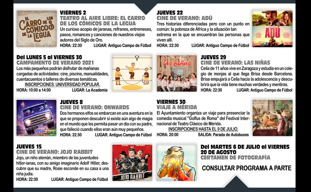 Teatro, campamento, cine y fotografía centran la agenda cultural del mes de junio