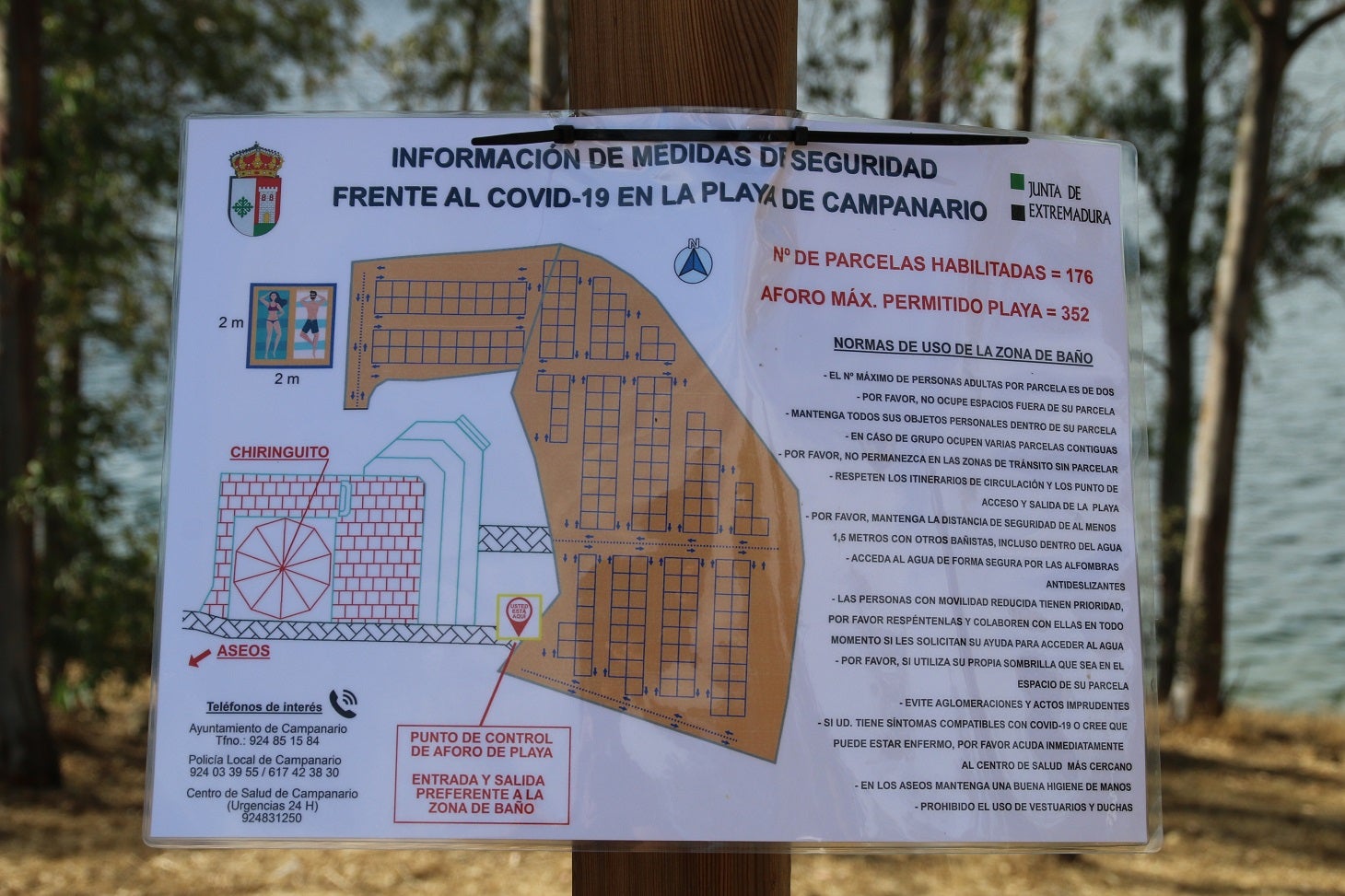 Playa Costa Alegre de Campanario en el Pantano de Orellana. 