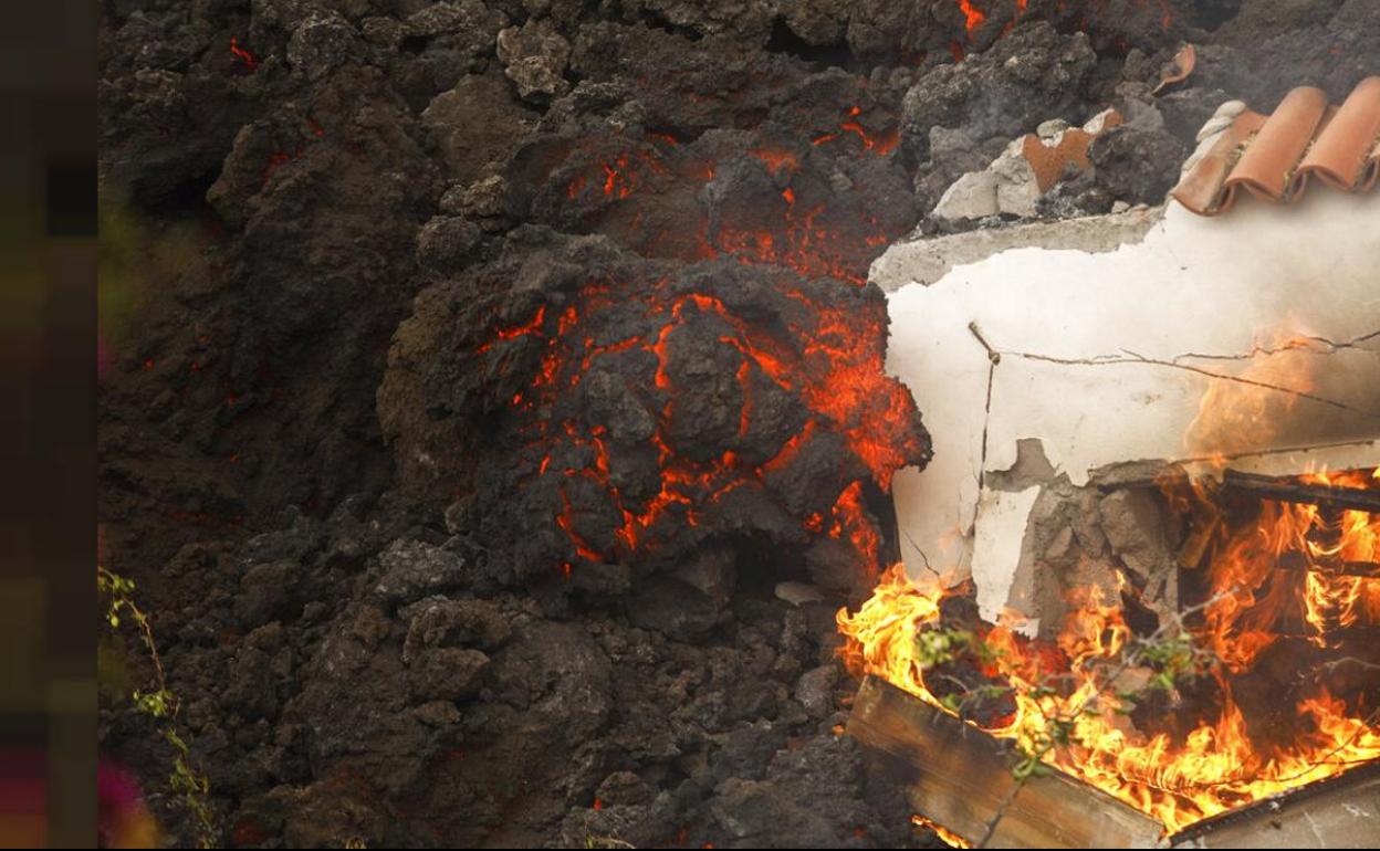 Numerosas viviendas han sido arrasadas por la lava del volcán. 