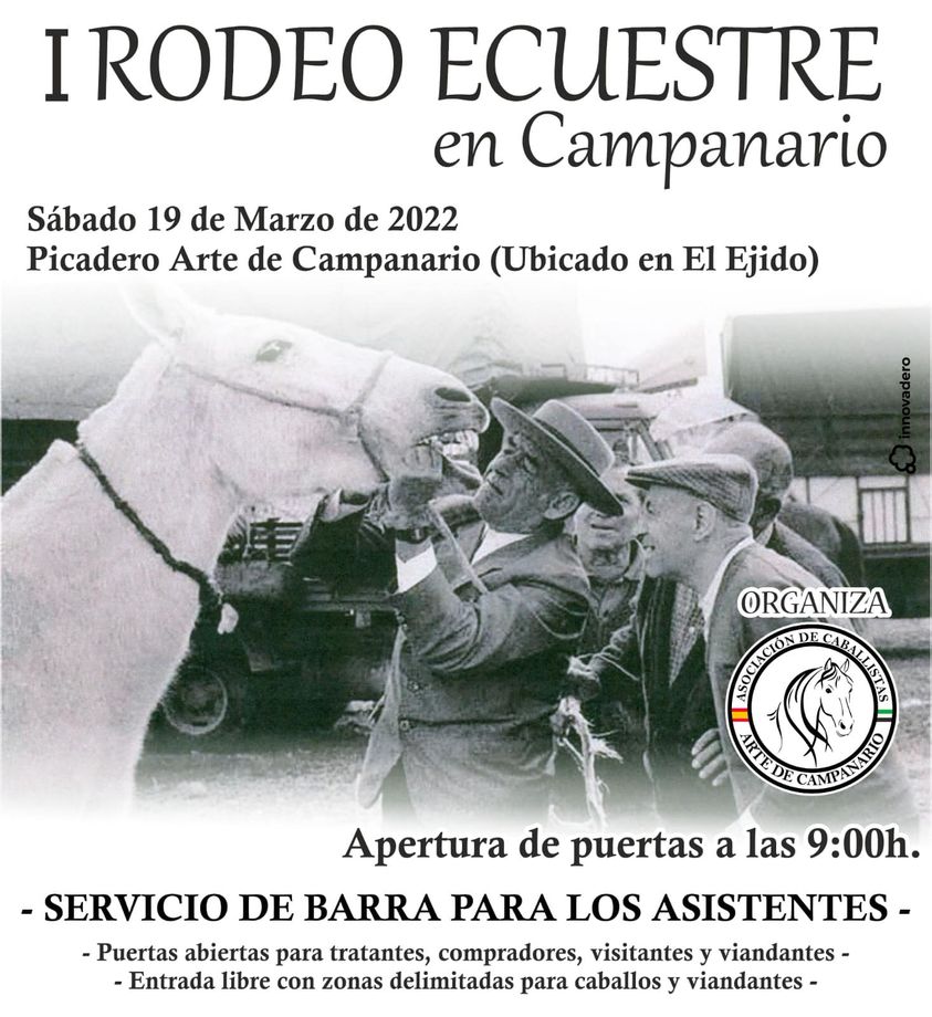 Arte Campanario organiza un rodeo ecuestre en El Ejido el 19 de marzo con entrada libre