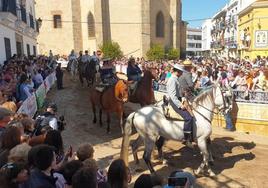 Caballistas participantes en el desfile de la Romería de Piedraescrita de 2022