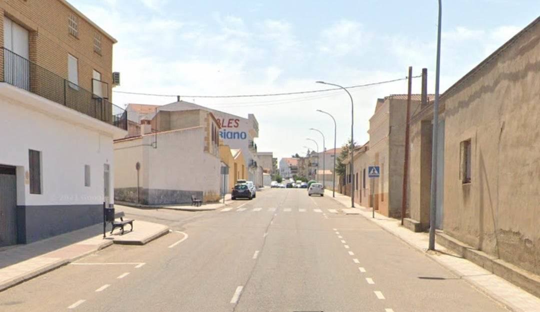 Cruce de la calle Moret con Paseo de Extremadura en Campanario