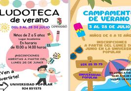 Inscripciones para el Campamento y la Ludoteca de verano