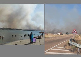 Foto de la izquierda tomada desde la Playa de Orellana. / Foto de la derecha desde la salida de Campanario.