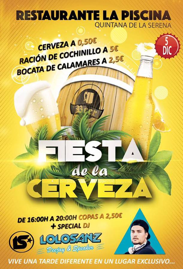 Fiesta de la cerveza, este sábado en el restaurante La Piscina de Quintana