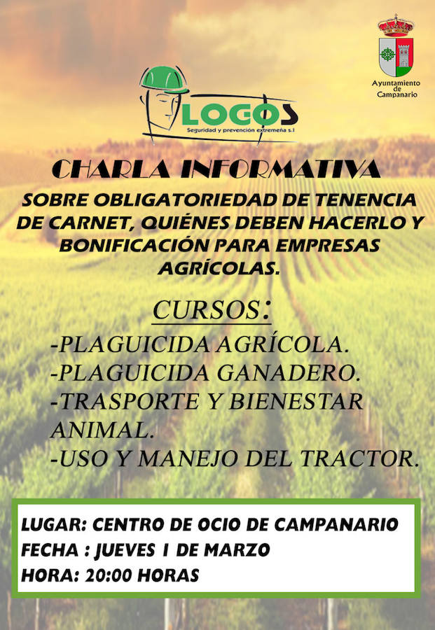 Charla informativa sobre cursos en materia agrícola y ganadera