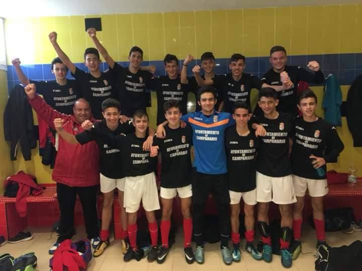 Los cadetes celebrando un triunfo en el vestuario. CFC