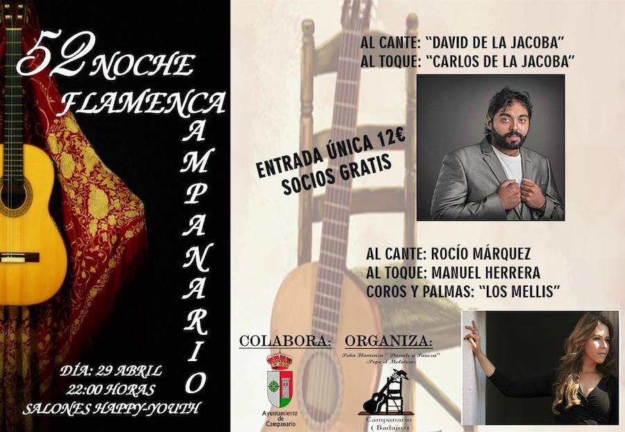 Atractivo cartel para la 52 noche flamenca del próximo domingo 29